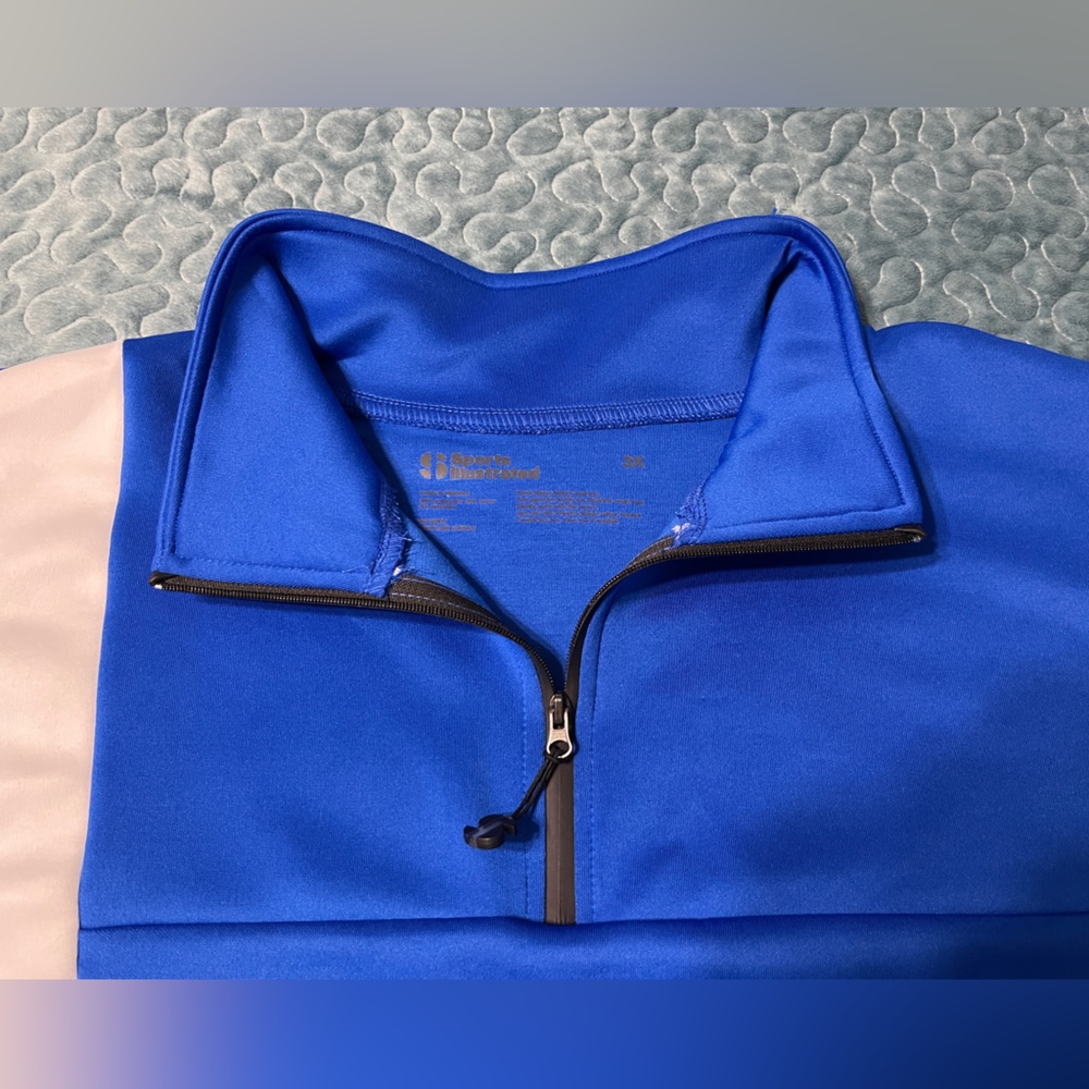 NWT! Sports Illustrated Women’s Scuba Popover Jacket Size 3XL Blue/Black/White - Picture 6 of 6